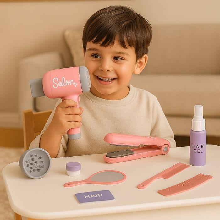 Hairdressing Set - FERRY TOYS - Hair Dryer and Straightener - Interactive - From 3 Years Old - Accessories Included