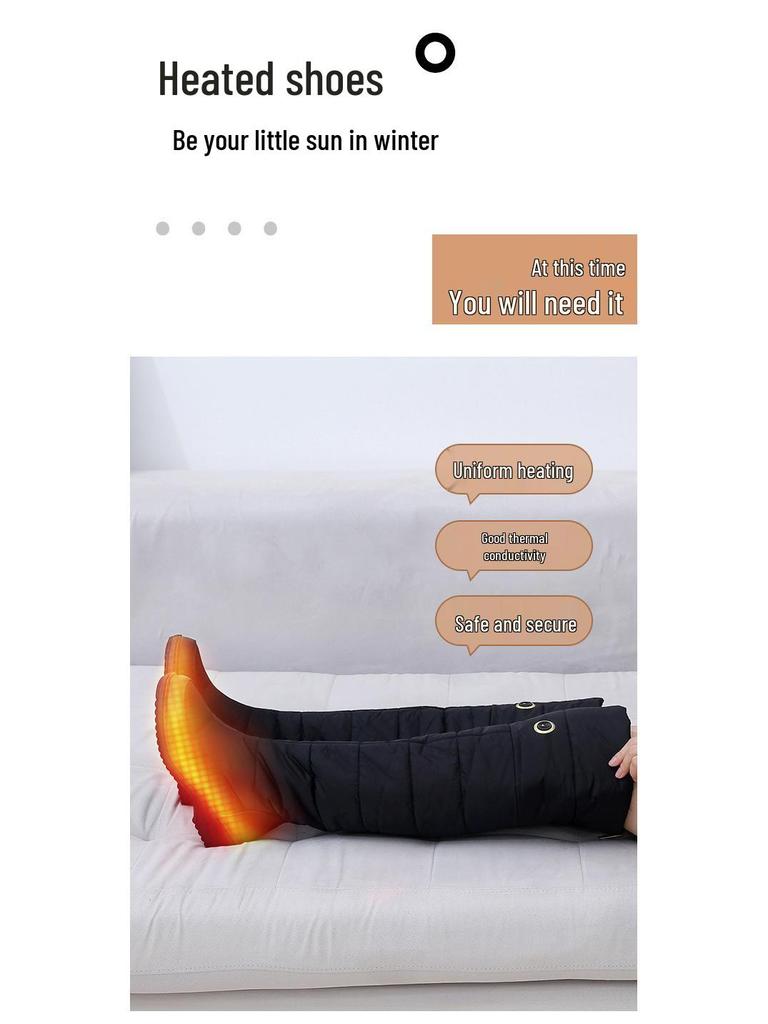 Electric Heated Over-the-Knee Boots with Intelligent Temperature Control - Winter Warm Plush Cotton, Outdoor Antifreeze Footwear