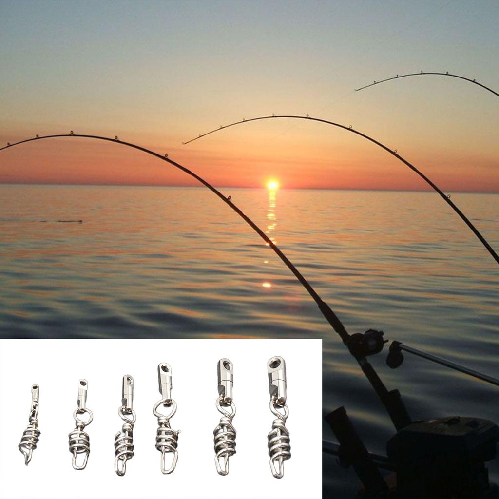 Moschettoni Rapidi in Acciaio Inossidabile Potenza Velocità ??Anelli passanti girevoli per canne da pesca in mare, connettore per filo per esche, accessorio