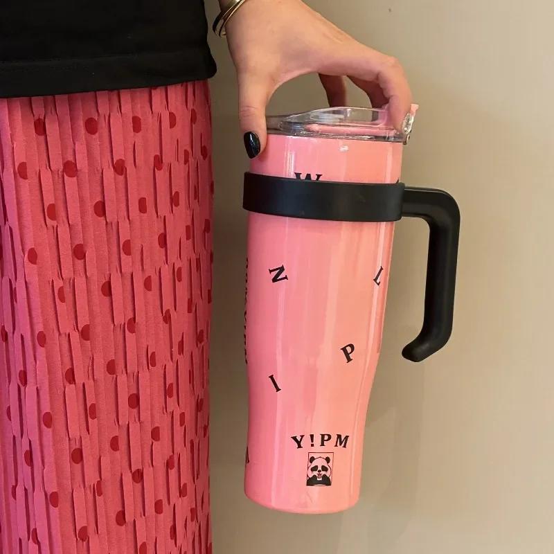 1200ML Maceta De Flores En Relieve, Gran Mac, Taza De Aislamiento Frío, Bonita, Gran Capacidad, Montar, Taza De Hielo Grande