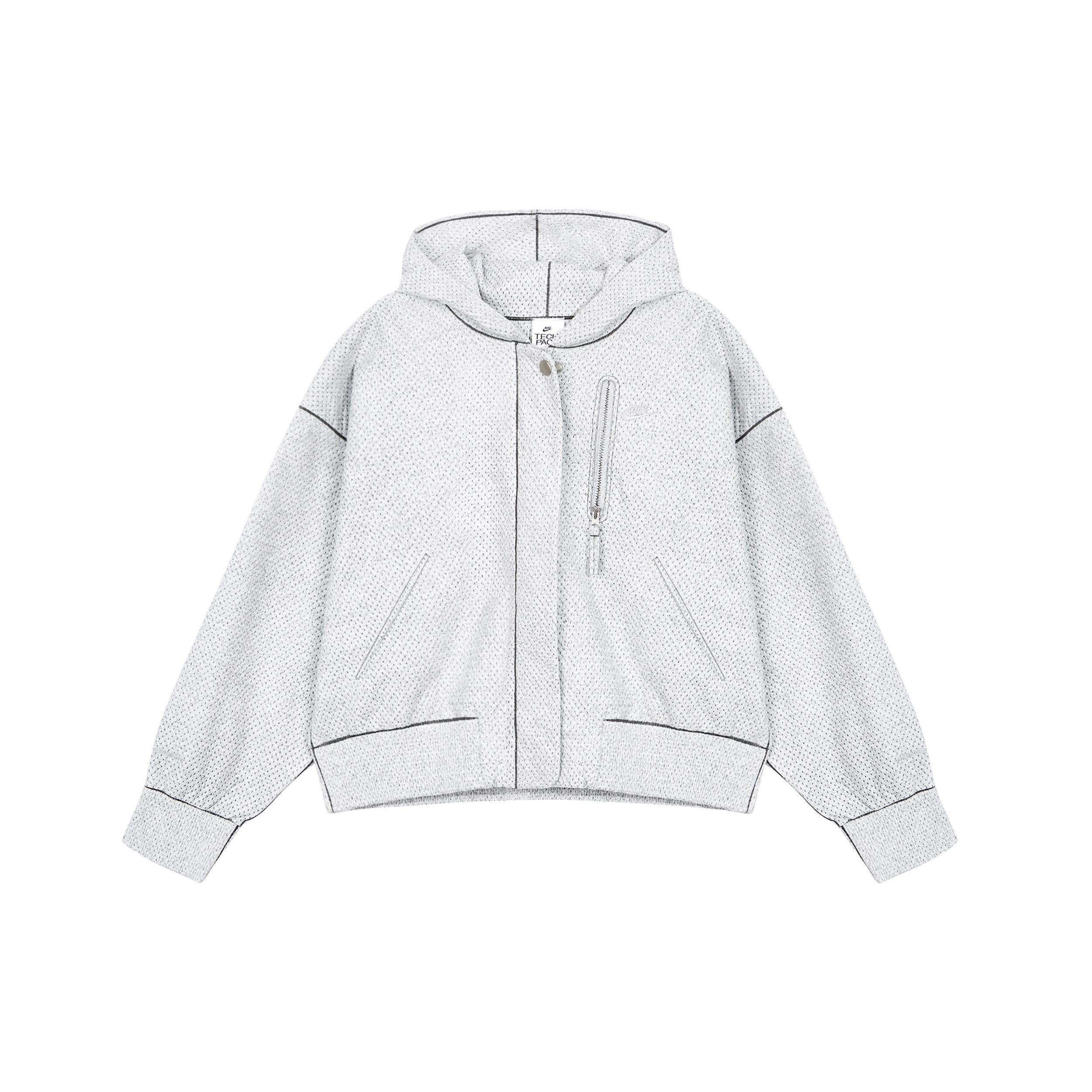 

Nike Sport Повседневная укороченная куртка на молнии с капюшоном Женская верхняя одежда Светло-серый DQ6668-084 S