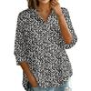 Women's Vintage Floral Print Button Down Blouse, 3/4 Sleeve Relaxed Fit Shirt