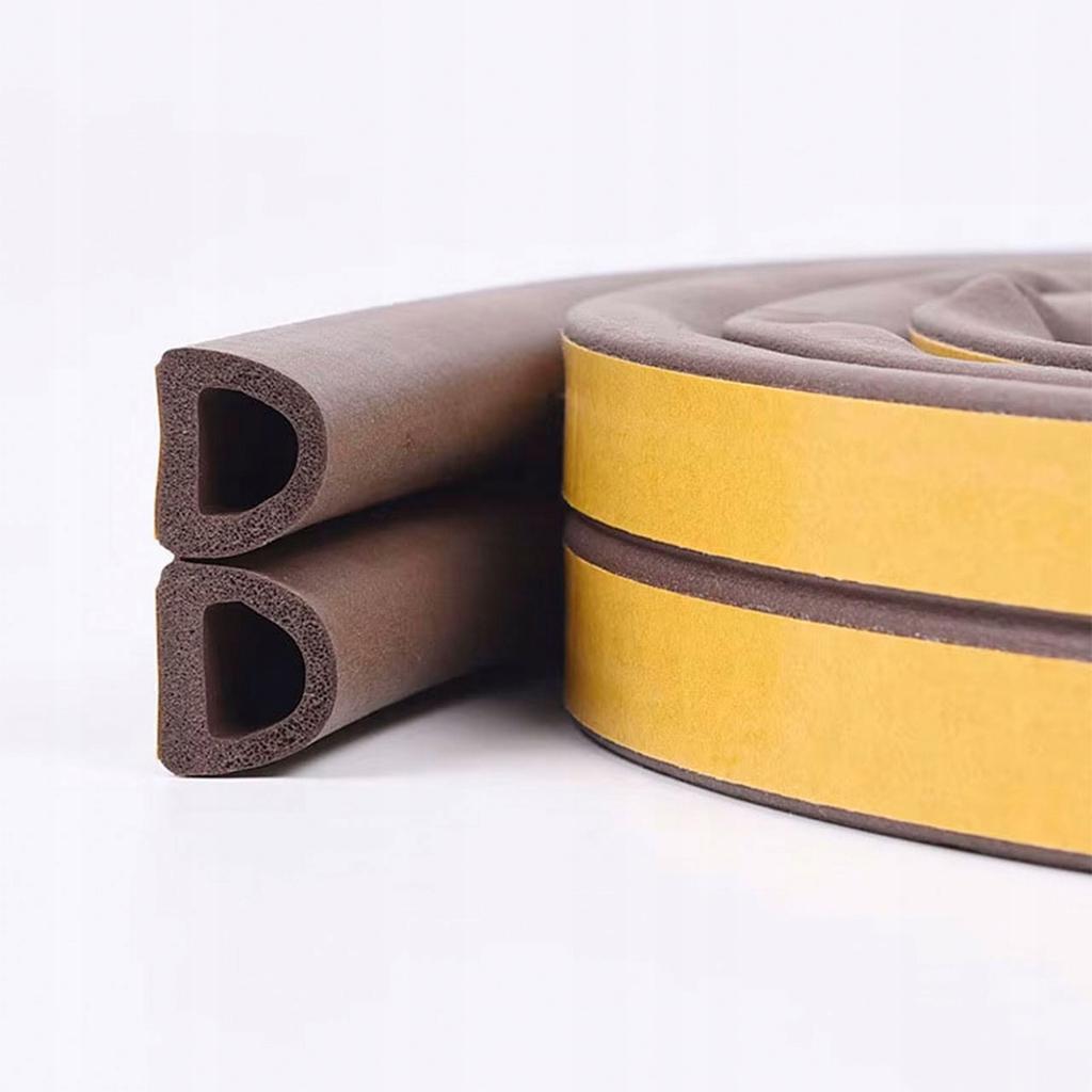 Self-adhesive rubber seal type D brown 100m EPDM