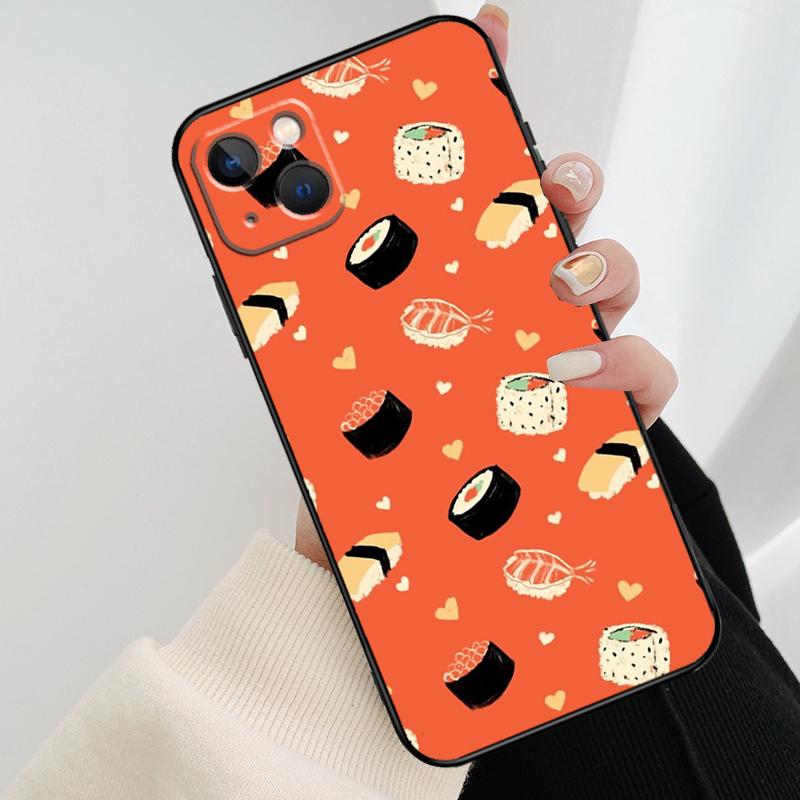 Kawaii Sushi Pattern Phone Case For iPhone 17 Pro Max 15 14 13 11 12 16 Pro Max mini 15 16 Plus 16e 17 Air Cover