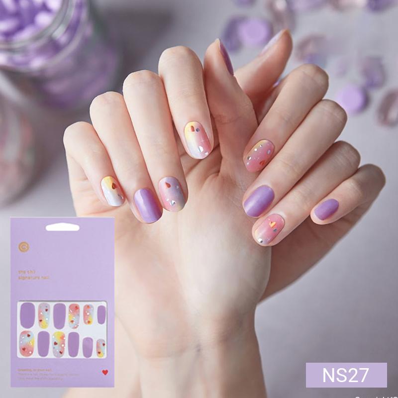 Cute Pastel Nail Stickers 24pcs | Press-On Strips, Bunny, Bear&Star Designs, Easy Peel