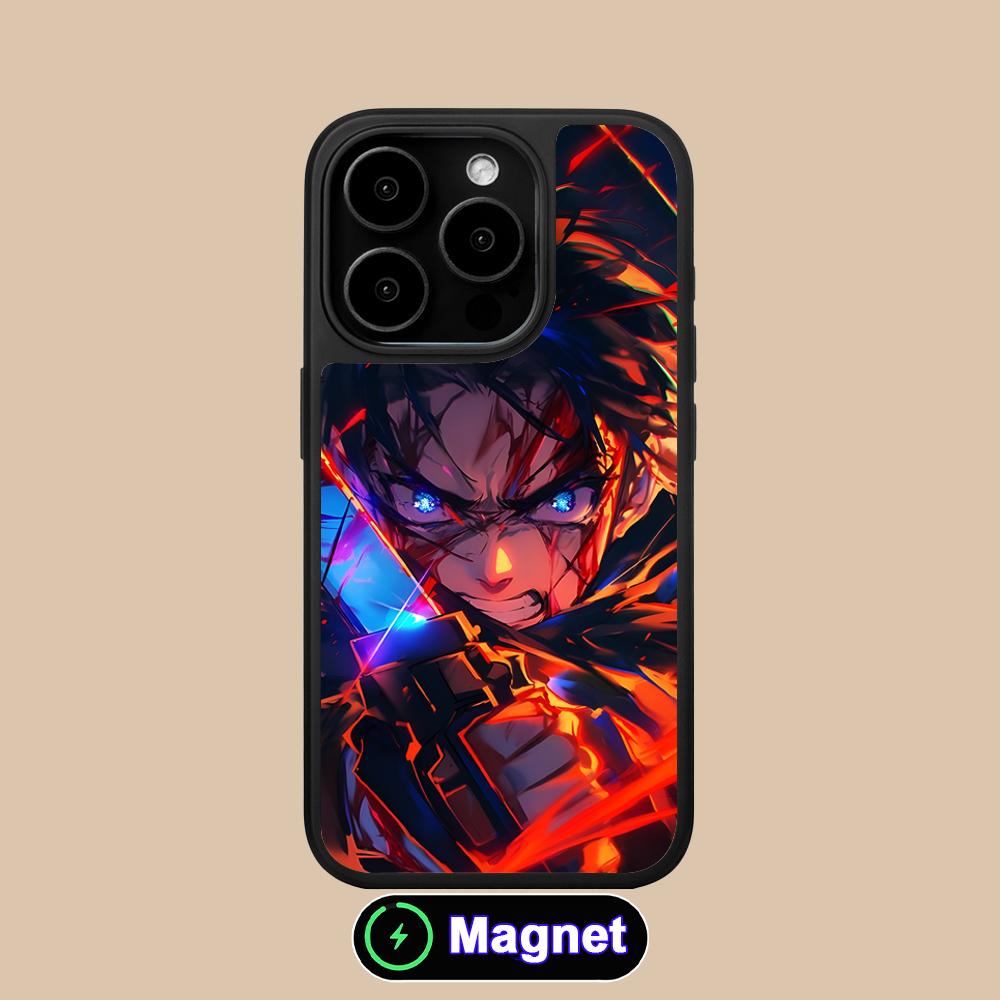 AOT Eren Yeager Matte Surface Magsafe Mobile Phone Case for iPhone 17 16 15 14 13 12 11 Air Pro Max Plus Colorful Cover