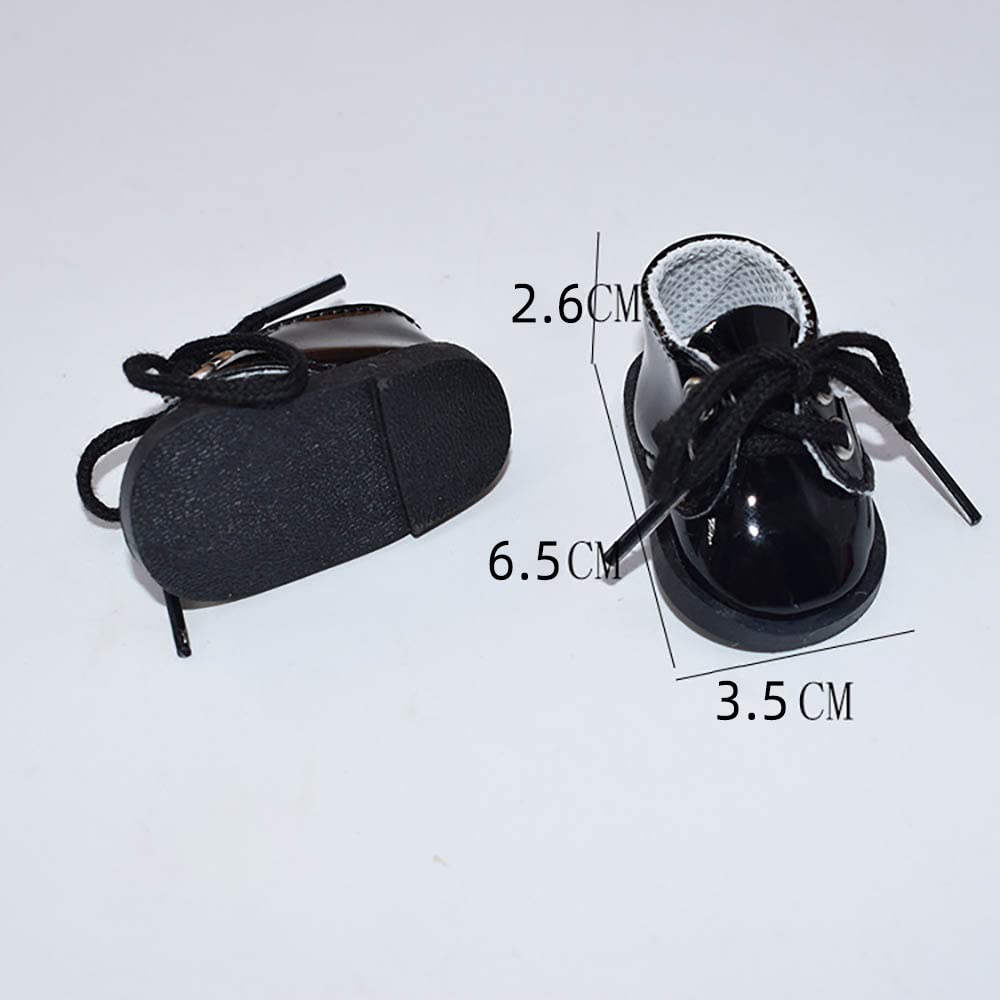 Niannyyhouse Doll Shoes for Stuffed Animals (20cm) - Leather Shoes 2, Cotton Doll Shoes, 2-Piece Set, Shoe Length 6.5cm, Suitable for Chubby Dolls,
