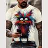 Sommermote Tegneserie Ctue Liten Monster Grafisk T-skjorte For Menn Ny Trend Casual 3D-trykket Rund Hals Kortermet T-skjorter Topper