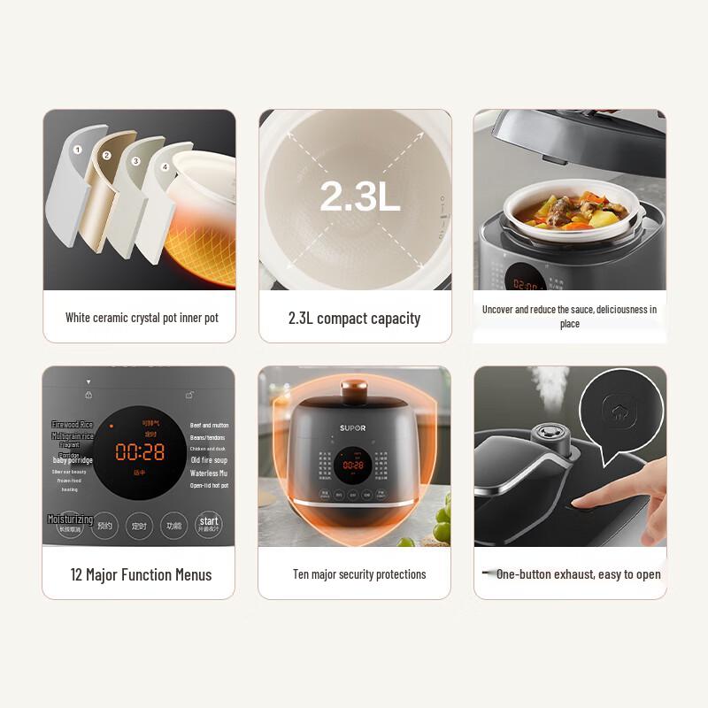 SUPOR ZMD Multi-Function Electric Pressure Cooker CN plug (adapter included)