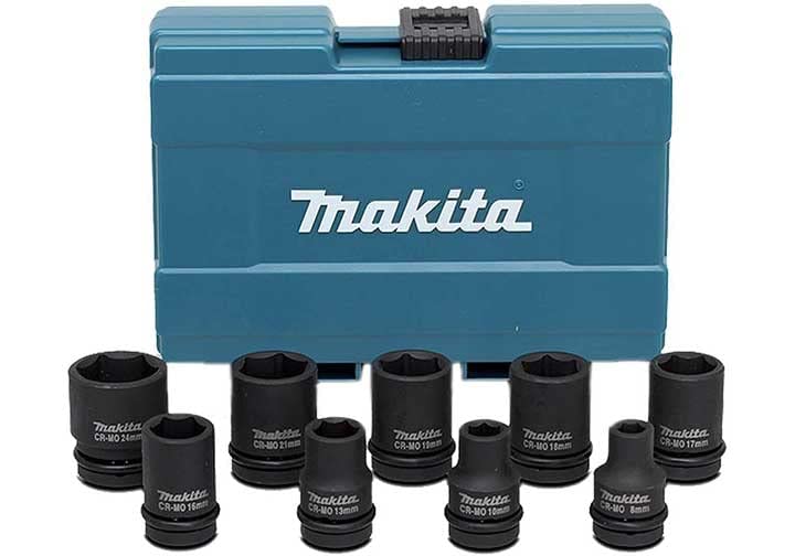 Makita B-66232 1/2-inch (12.7mm) Drive Socket Set with Storage Case, Impact Wrench [Parallel Import]