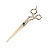 7.0 Inch Freelander Local Tyrant Gold Paint Curved Handle Hairdressing Shears Pet Scissors Flat Shears