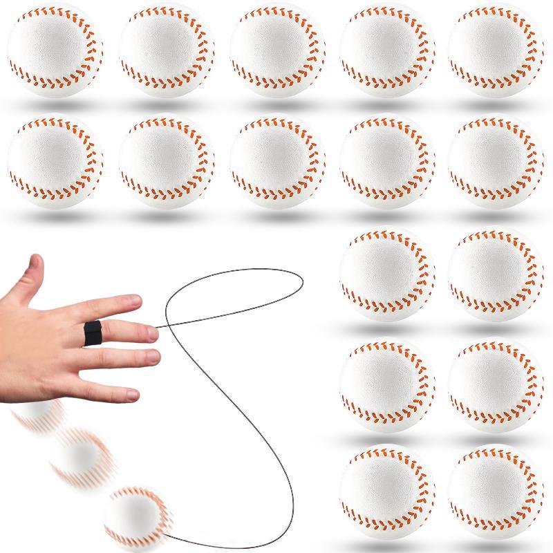 Mini Wrist Rebound Bouncy Balls Soft Wear-resistant Sports Design with Finger Loop for Camping Team Building Games