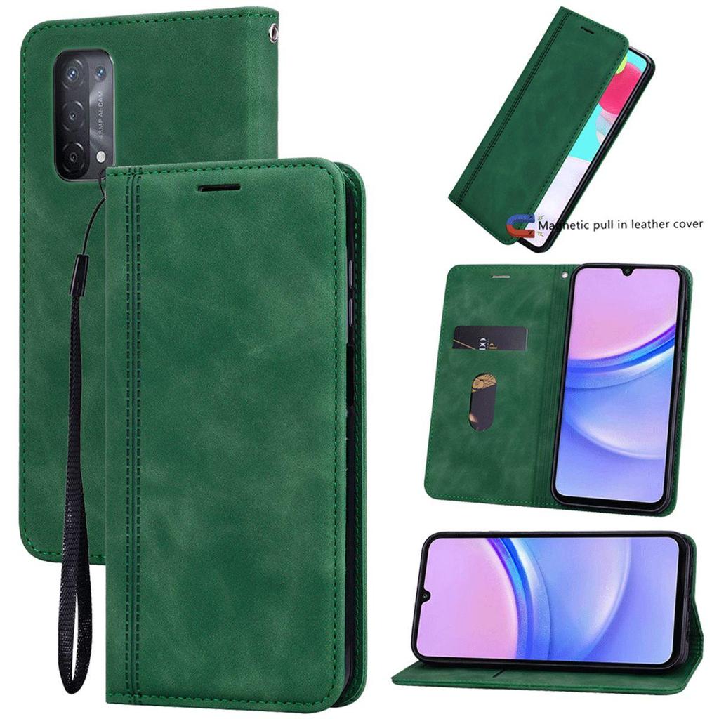 Magnetic Closure Flip Wallet Phone Case for OPPO A74 5G,A54 5G Vintage PU Leather Card Holder Cover