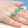 Persönlichkeit Grüner Lustiger Frosch Ring Nischen Design Exquisit Blau Verstellbar Offener Ring Tier Frosch Modetrend Männer Frauen Schmuck