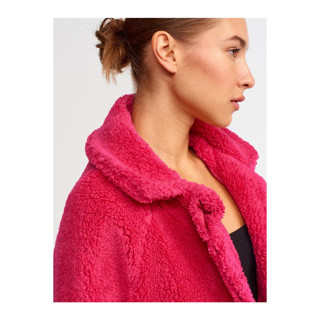 6821 Palton de pluș-bej închis