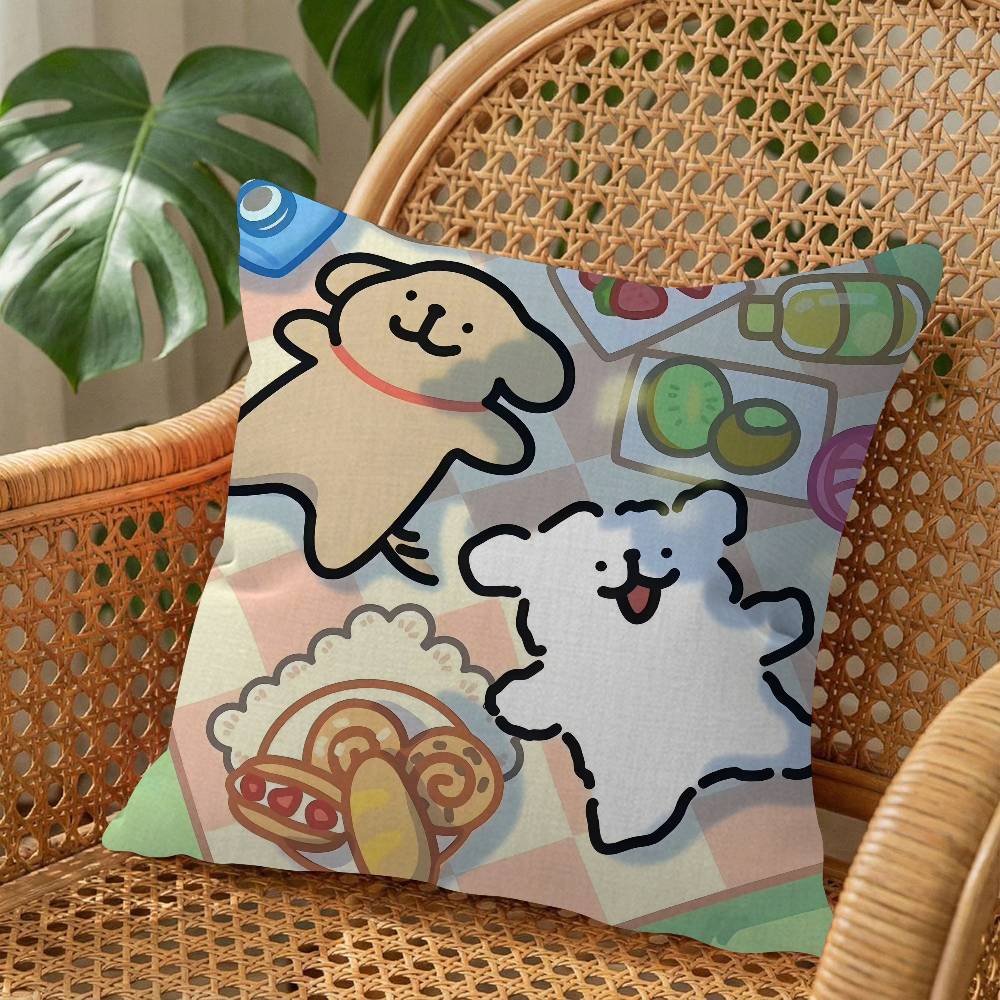 Line P-Puppys Cute Dog Cushion Cover 30X50 Polyester Sofa Cushions Decorative Throw Pillows Home Decoration Pillowcover