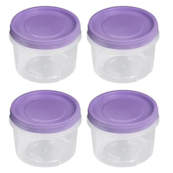 4Pcs 500ml Refrigerator Food Storage Container BPA Free Microwave Safe Transparent Design Stackable Airtight Storage Box
