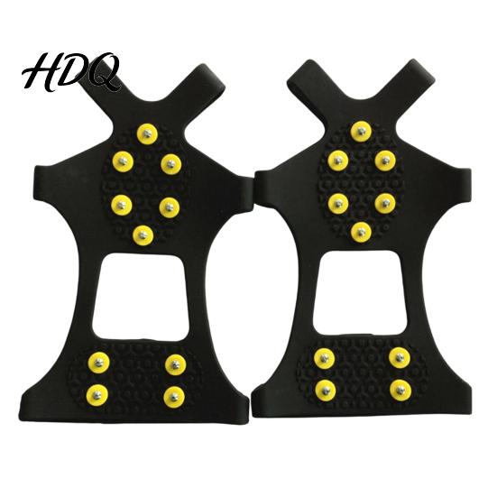 Lightweight Crampons 1 Pair Ice Cleats with 10 Studs Anti-slip Grips Snow Durable Traction Crampons Winter Walk for Outdoor Hiking Fishing Aid