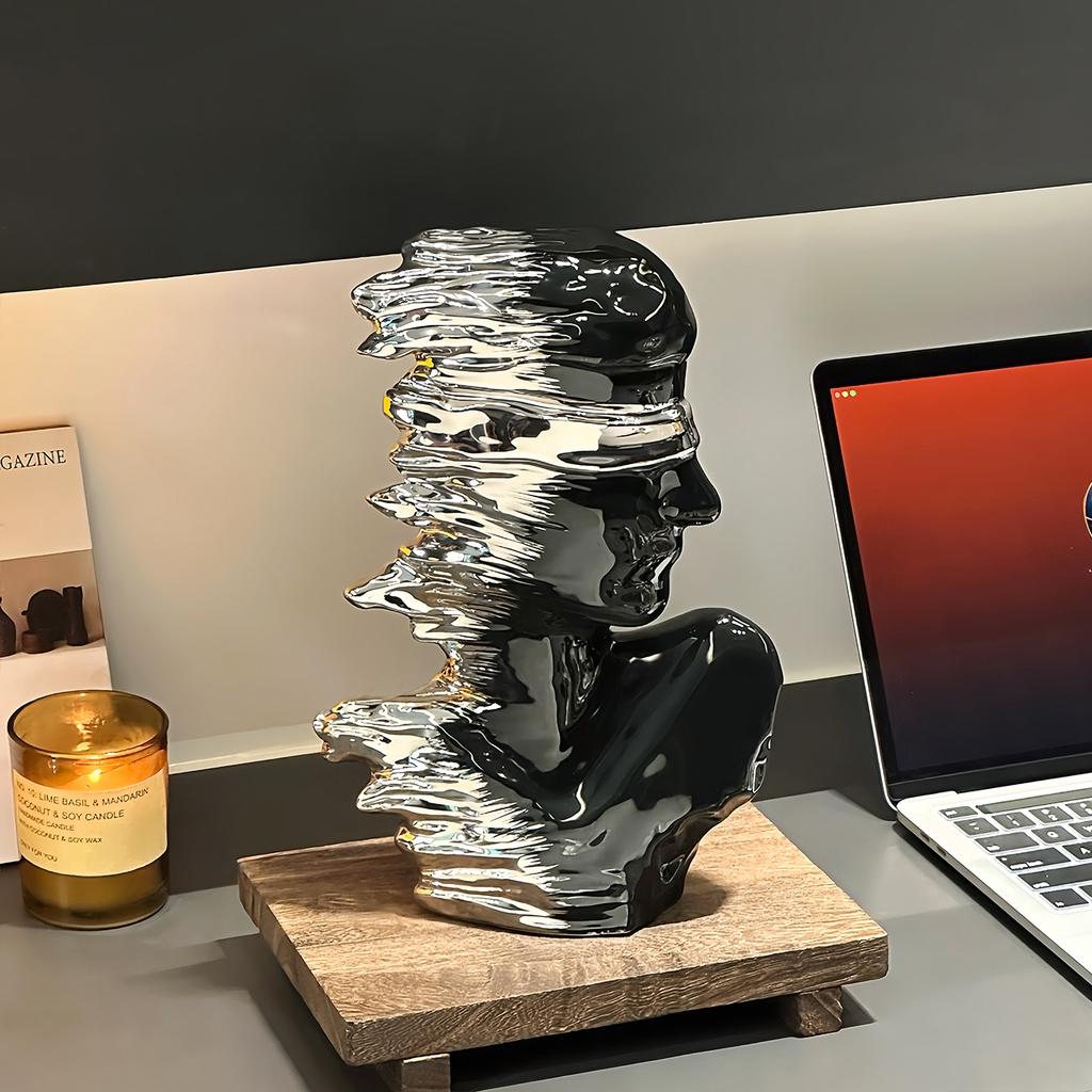 Keramikplattierungsverfahren Skulptur Nordische Abstrakte Figuren Solide Figur Abstrakte Charakter-Dekoration Ornamente Heimdekoration