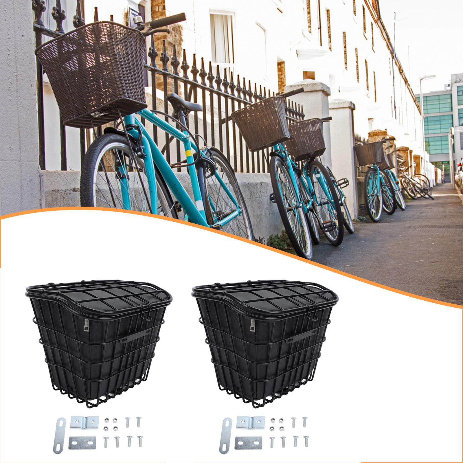 Bicycle Basket Container Easy Installation Bicycle Accessories Stable Large Capacity Bike Cargo Basket for Biking Outdoor front