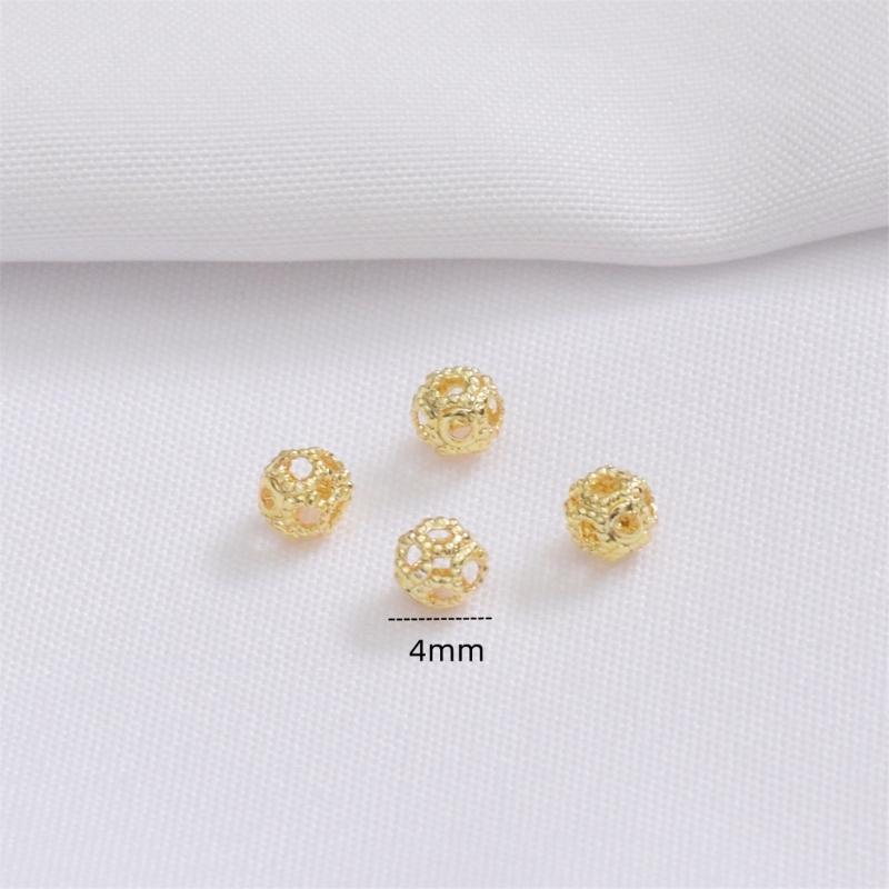 Round Spacer Beads for Jewelry Making Gold Silver Color Copper Beads Separators