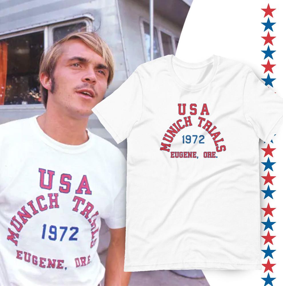 

Олимпийская футболка Мюнхенских испытаний 1972 года, которую носил Префонтейн, Предварительная копия, Унисекс футболка, Унисекс футболка XXXL