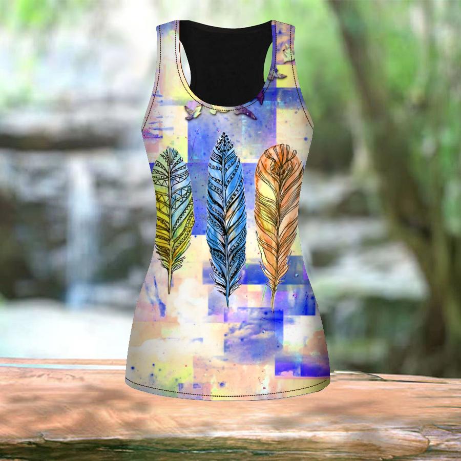 3D Yellow Feather Print Workout Yoga Gym Printed Summer Sport Shirts Plus Size Vests