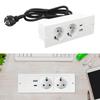 Recessed Power Strip 3 In 1 USB Type C Socket Embedded Desktop Outlet with Switch and Cable for Coun