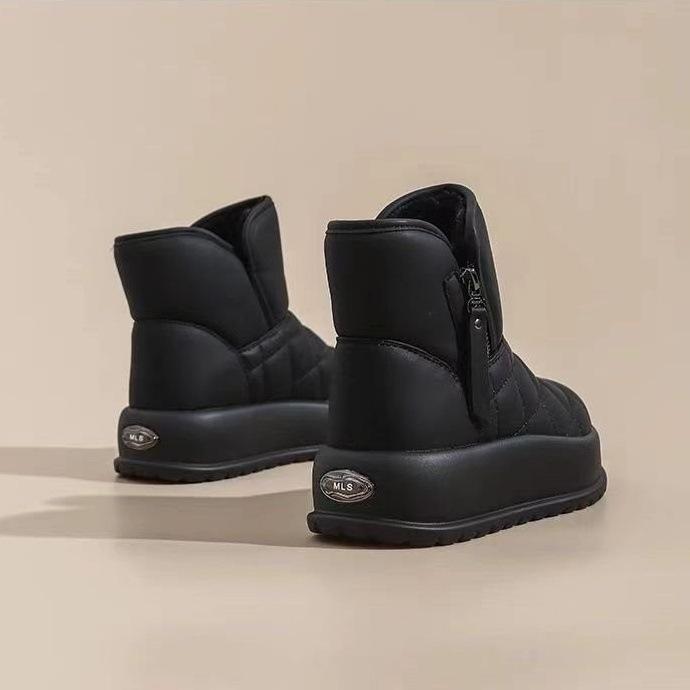 Snow platform boots women's 2025 autumn new waterproof and non-slip short boots Northeast winter piled and thickened warm cotton shoes