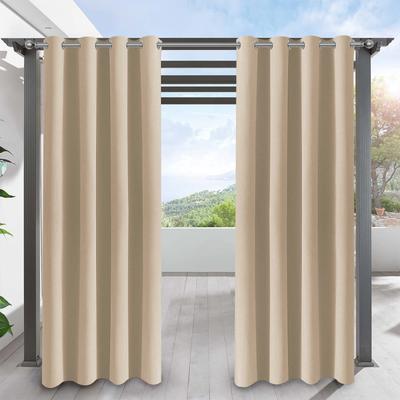 1PC Waterproof Outdoor Privacy Grommet Top Curtain For Porch  Pergola Cabana Patio Modern Simplicity No Punching Required