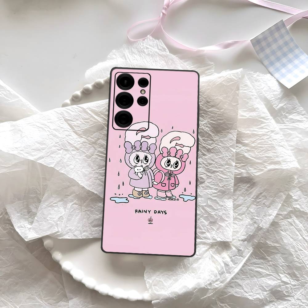 Cute E-EstherS Bunny Rabbit Phone Case For Samsung S 24 Fe 25 Ultra Plus 20 Lite 21 30 22 23 24 22 Ultra 5G Fundas