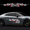 2PCS Creative Flame Shape Car Door Side Stickers Self-adhesive Car Vinyl Decals PVC Auto Body Decoration Stickers Accessories