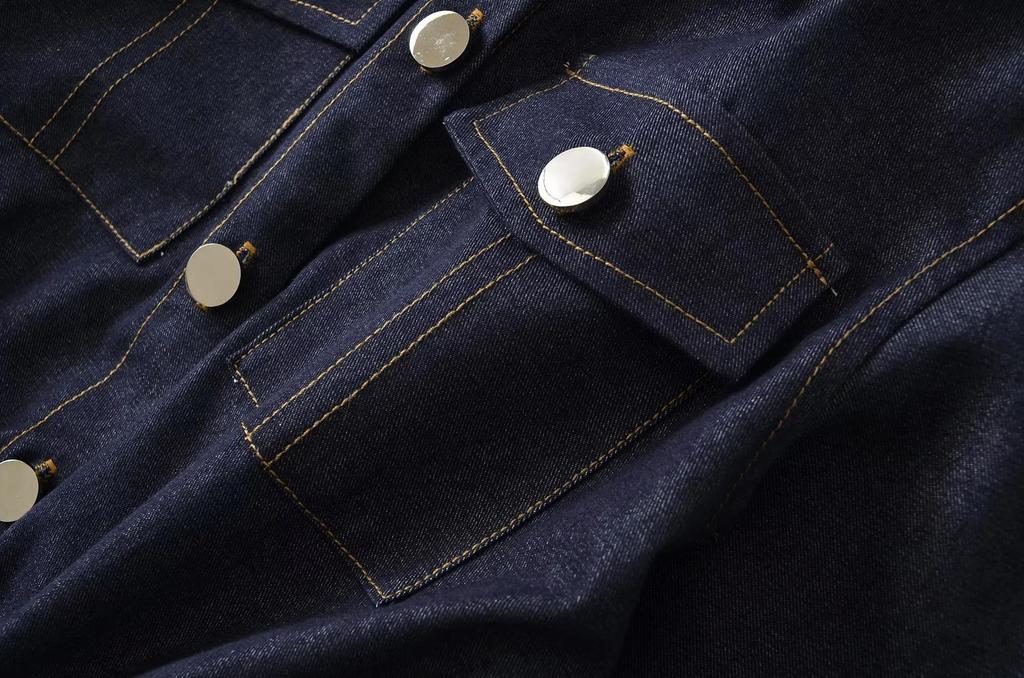 Women's Denim Belted Shirt Dress - Retro Lapel, Waist-Cinching, Hip-Hugging Short Skirt for Autumn/Winter