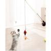 Retractable Cat Teaser Wand Interactive Fishing Rod Toy with Feather Fish Lure Durable Play Pole for Kittens Cats