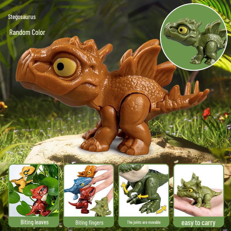 Movable Cartoon Dinosaur: Cute Finger-Biting Toy for Kids' Creative Decoration