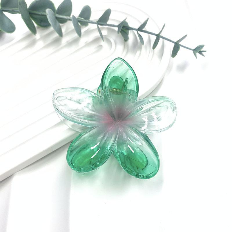 Retro Colorful Frangipani Flower Hair Claw Clip for Women