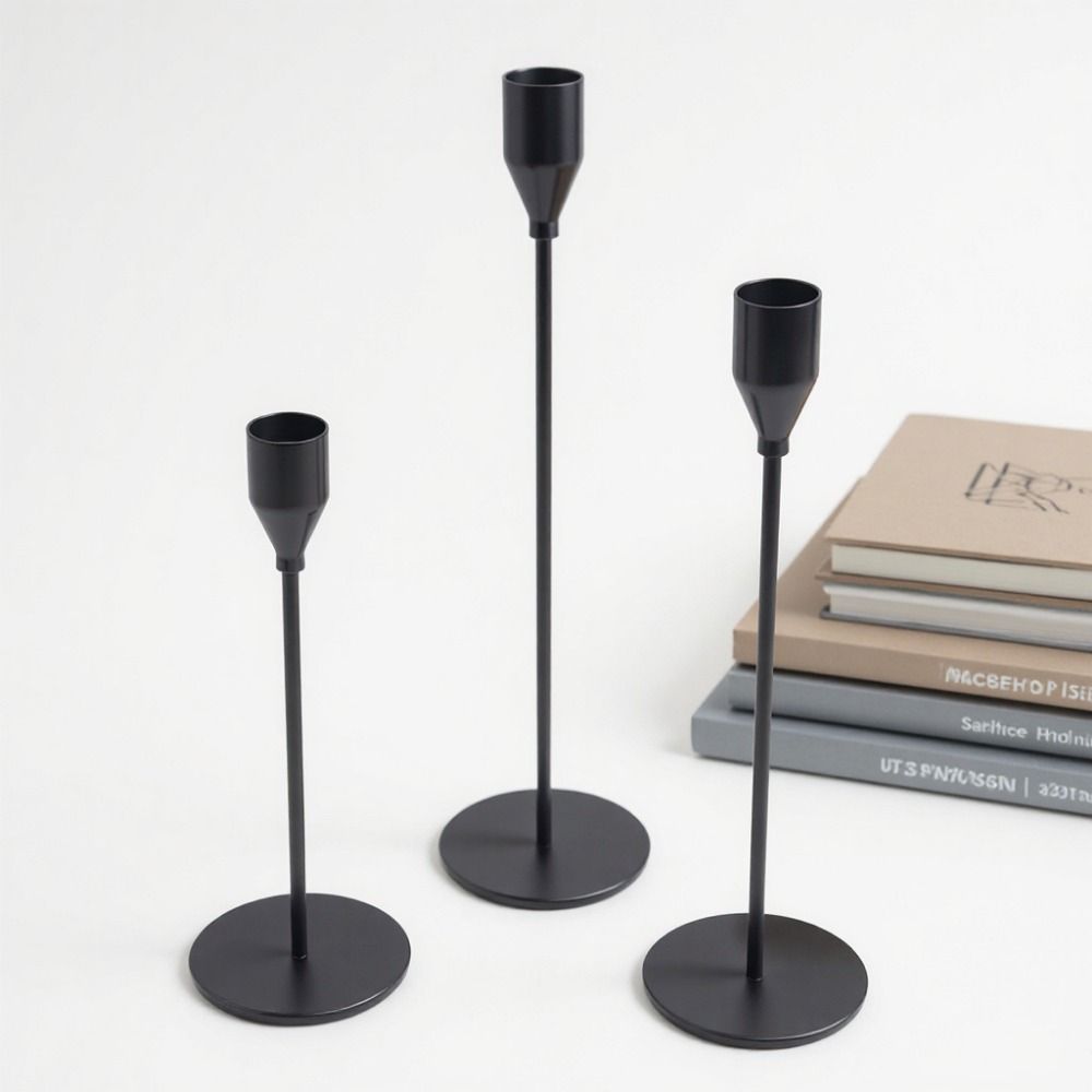 3Pcs Creative Cup Metal Candle Holders Rust-proof Wedding Candle Stand  Living Room
