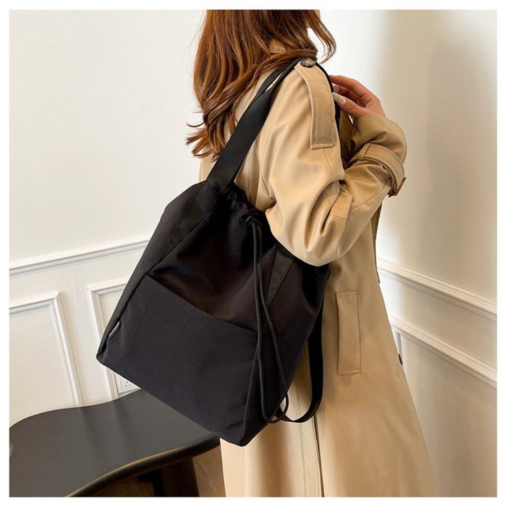 Backpack Women Nylon Drawstring Portable Daily Commute