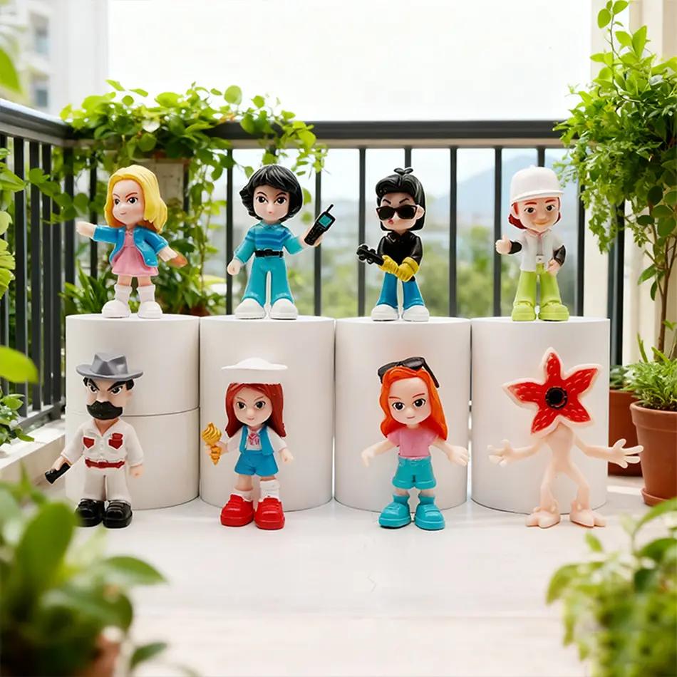 8pcs In stock Figure Action Figural PVC Model Kids  Stranger TV Plays Will Byers Eleven Decorate Car Toys Gift In Stock