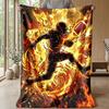 Fiery Football with Lightning Theme blanket Lightweight Warm Flannel Blanket Decorative Throw Blanket for Home Decoration