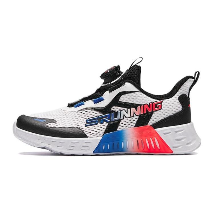 (GS) ANTA Running Series Sneakers White Black with Red Blue Kids A312425515-3 EU 38