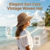 Elegant Woven Straw Sun Hat with Bow, 2026 Upgraded Womens Straw Hat, Summer Beach Sun Straw Hats, Breathable
