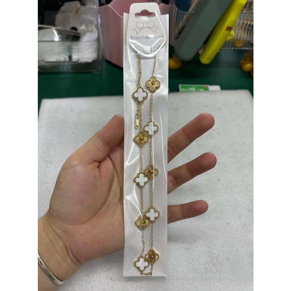 Ten Flower Necklace Double-Sided Four-Leaf Clover Clavicle Chain High-End Women's Necklace