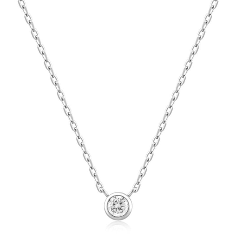 ANIA HAIE Round Solitaire Cubic Zirconia 925 Silver Necklace N059-01H