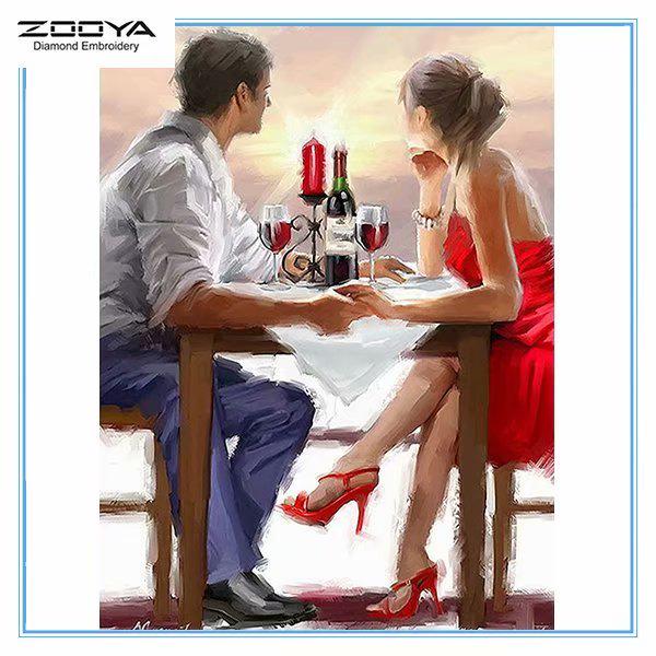 

ZOOYA DIY 5D Полный дрель Алмазная картина Пара Вышивка Крестом Мозаика Картина Домашний декор