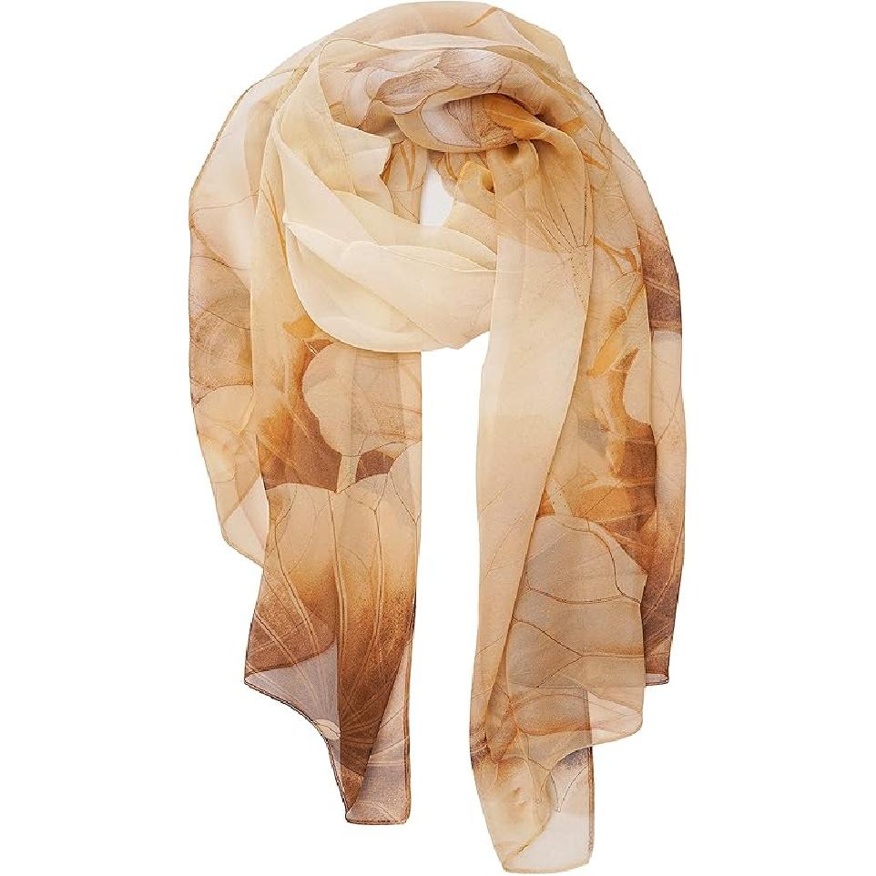 TWÓJ UŚMIECH Damski/Kobiecy Lekki Szal Szal z Mieszanki z Nadrukiem Kwiatowym/Jednokolorowy Na Sezon Wiosenno-Letni