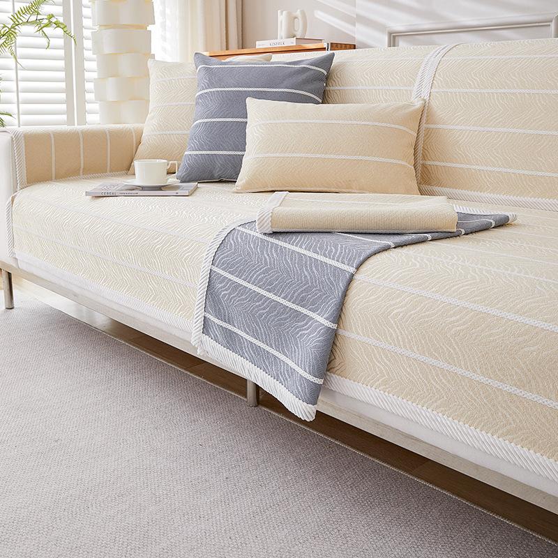 Light Luxury Anti -Slip Off -White Sofa Cushion For All Seasons New Living Room Simple Dust -Proof Sofa Armrest Cover Thickened