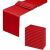 12 Pack Red Table Runners, Satin Table Runner 12x108 Inches Long, Silk and Smooth Fabric Table Runner for Wedding, Parties, Banquets, Event Decoration