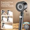 New 5 Modes High Pressure Filter Shower Head Water Saving With Stop Button Handheld Shower Head Bathroom Accessorie