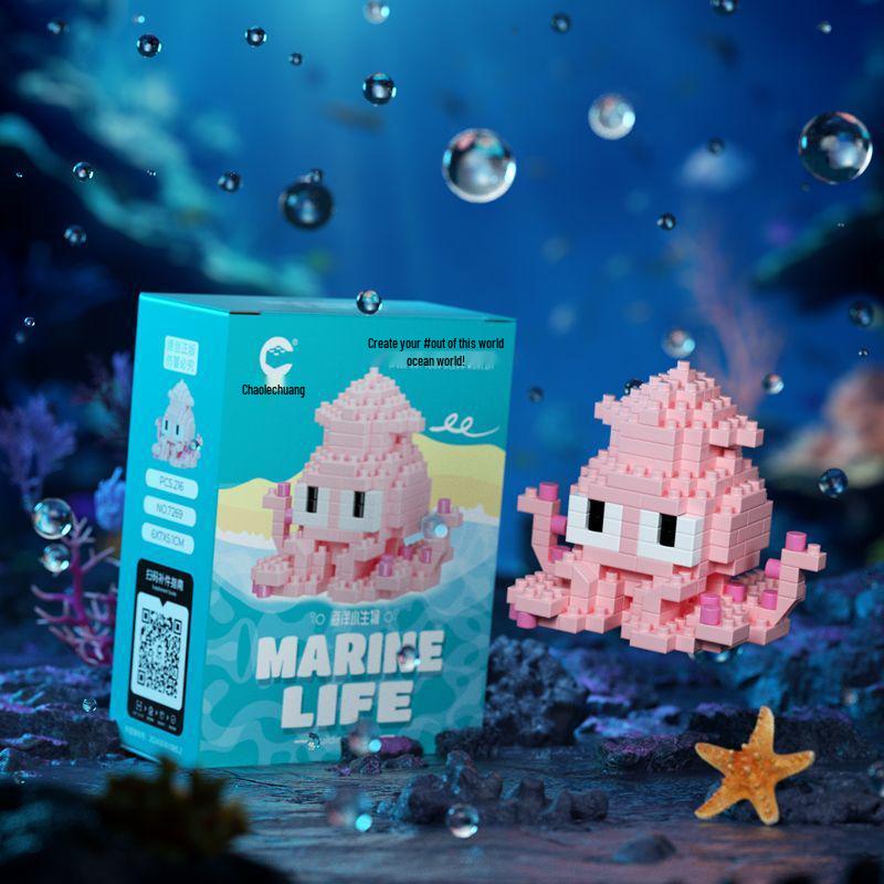 Compatible with Lechaochao Lechuang Shark Model Marine Life Building Blocks Toy for Kids